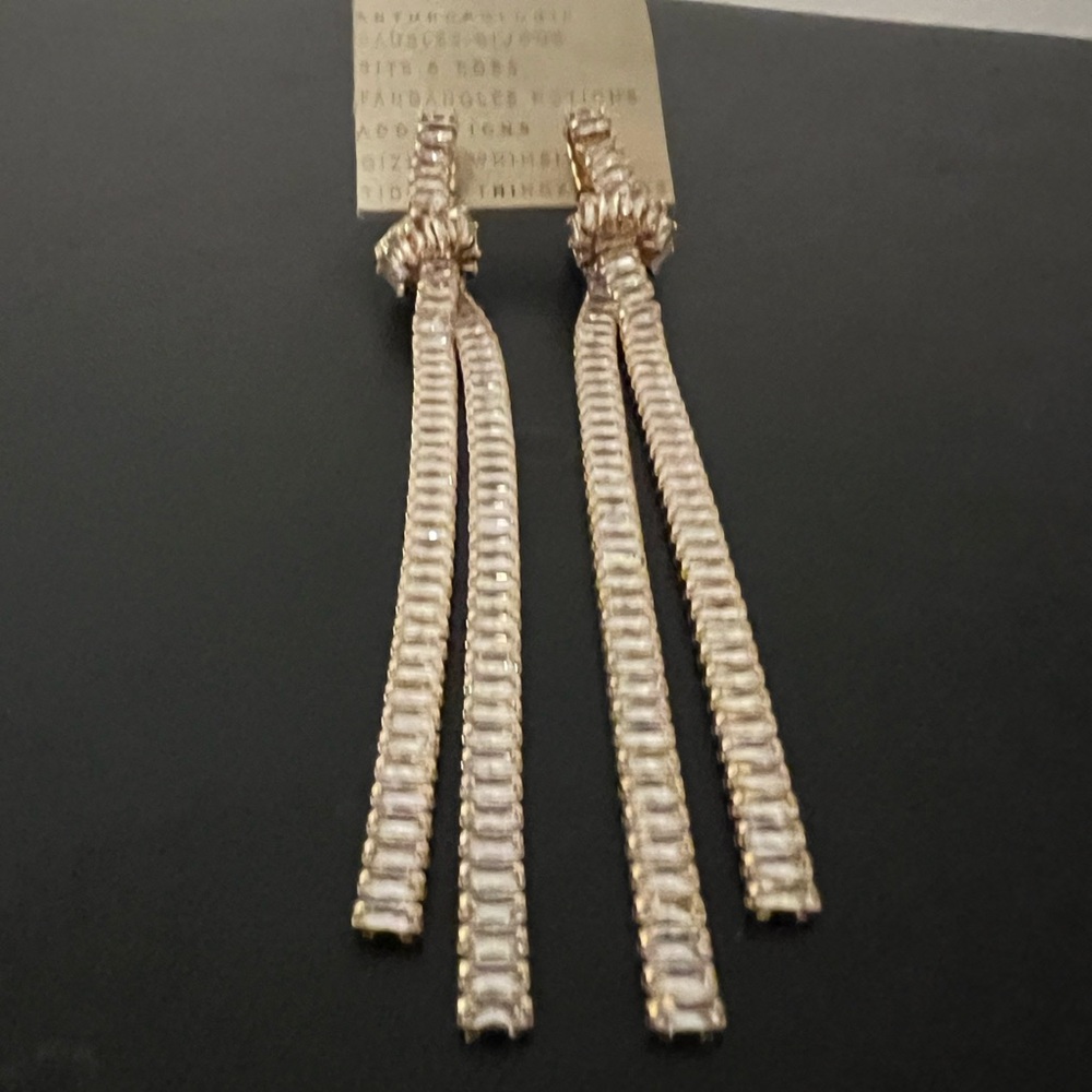 Anthropologie Crystal Knotted Drop Earrings - NWT - Picture 12 of 16